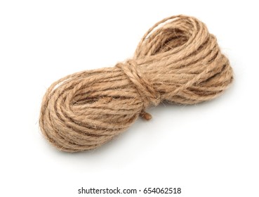 Skein Of Natural Jute Twine Isolated On White