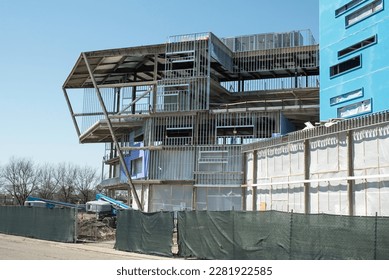 Skeletal Overhang of New Building Construction - Shutterstock ID 2281922585