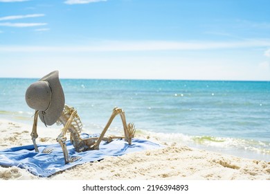 Skeleton enjoy a beach day Pensacola FL