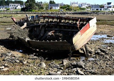 Skeleton of a wooden boat - Shutterstock ID 1984580354