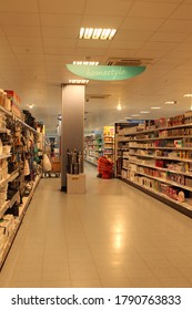 Skelmersdale, Lancashire, UK, 06/08/2020: Houseware Aisle Within A Retail Store With No People