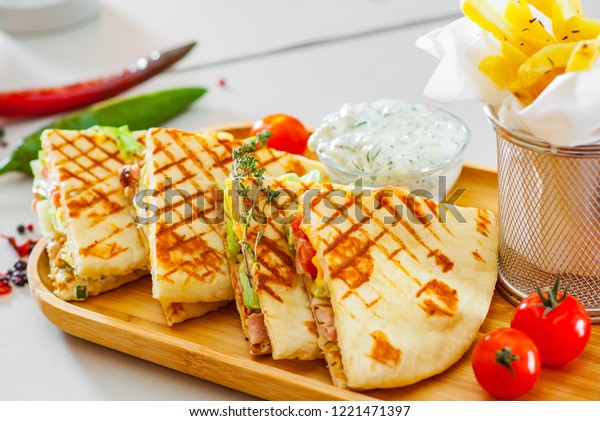 Skepasti Greek Gyros Meat Tzatziki Sauce Stock Photo Edit Now 1221471397