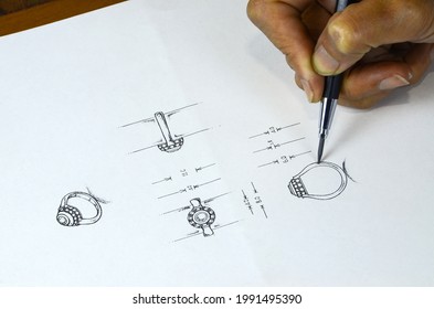 Sketch Of Diamond Jewelry Ring