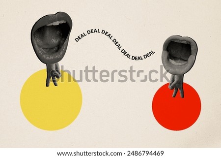 Sketch image composite trend artwork photo collage of silhouette hand body two finger like legs mouth lips open talk speech deal rumors