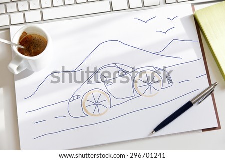 Sketch made while fantasizing about a dream car