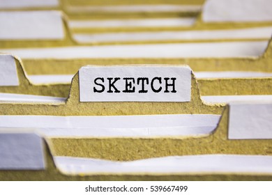 Sketch Word On Card Index Paper