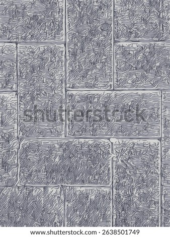 Sketch-style pattern of interlocking concrete paving bricks. Artistic texture ideal for background design, construction themes, or urban architecture illustrations.