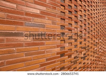 Skewed geometric red brick pattern for a background