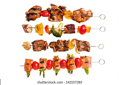 Skewer set with white background