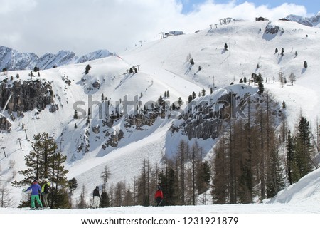 Ski area Faloria, Dolomitas, Italy Foto stock © 