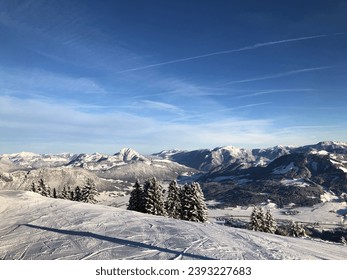 Ski area St. Johann (Austria) in winter