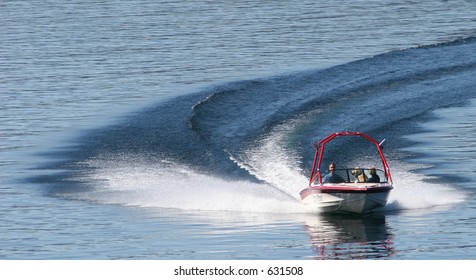 Ski Boat On Lake Coeur D'alene