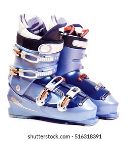 Ski boots. Isolate on white. - Shutterstock ID 516318391