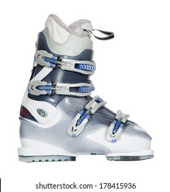 Ski Boots Isolated On White Background.