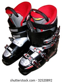 Ski Boots Isolated On White Background