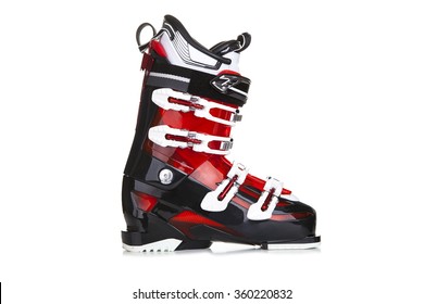 Ski Boots Isolated On White Background.