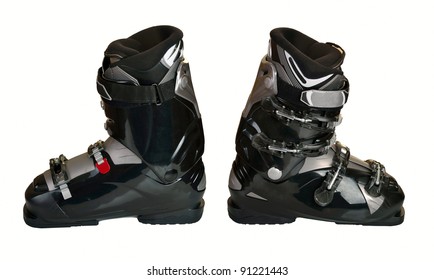 Ski Boots Isolated On The White