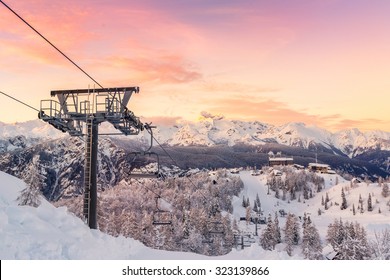 Ski center of Vogel, Triglav natural park, Julian Alps, Slovenia, Europe.