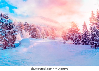 Ski Centre, Stryn (norway) sunrise - Shutterstock ID 740450893