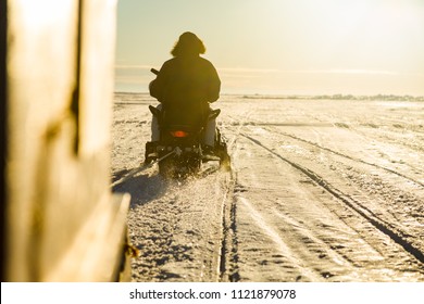 A Ski Doo Out On A Ride At 2 Am