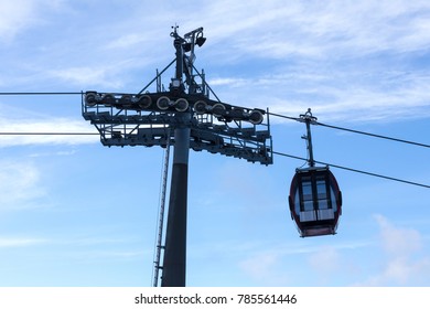 ski funicular in the winter