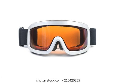 lentes de esquí aislados en blanco