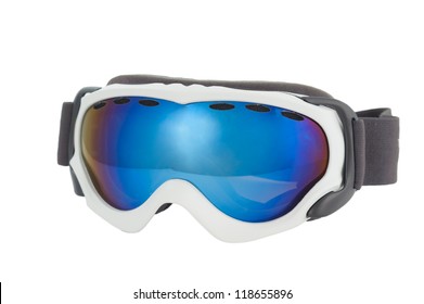 Ski Glasses On White