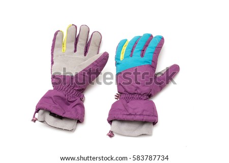 ski gloves isolated on white background