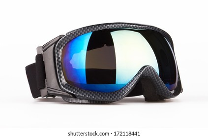 Ski Goggles On The White Background