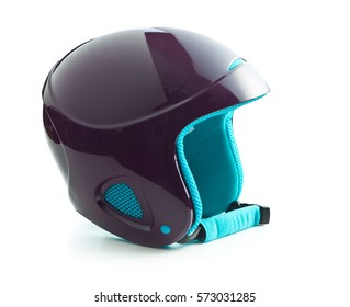 The Ski Helmet Isolated On White Background.