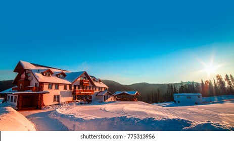 Ski Hotel In The Mountains, Copy Space