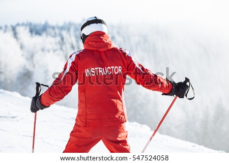 Ski instructor trains people