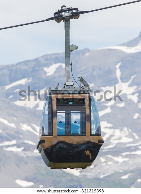Ski lift
cable booth or car, Switzerland in
summer