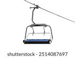 Ski lift chair isolated on white background with clipping path