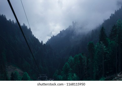 Ski Lift In The Mountains