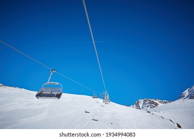 Ski Lift In The Mountains