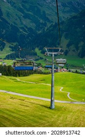 Ski Lifts In Summer. View Over Lech. In Lech Austria August 2021