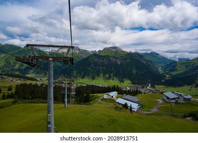 Ski Lifts In Summer. View Over Lech. In Lech Austria August 2021