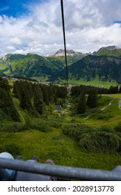 Ski Lifts In Summer. View Over Lech. In Lech Austria August 2021