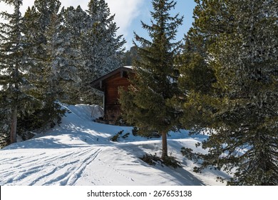 A Ski Lodge In Winter Austrian Alps, Mayrhofen Ski Resort