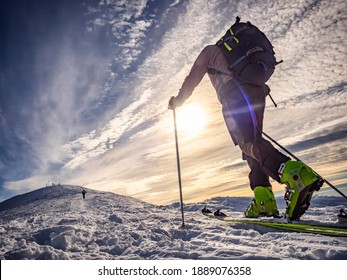 Ski mountaineering in the italian alps