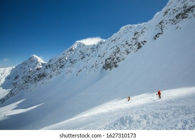 Ski mountaineers in Western Tatras, Slovakia