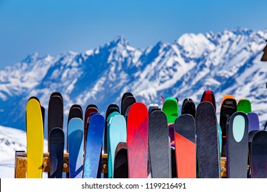 Ski Rack Full Of Skis