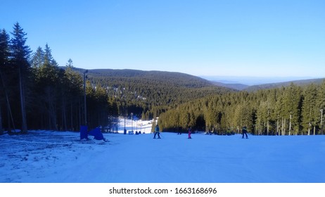 Ski resort in clear weather during the day