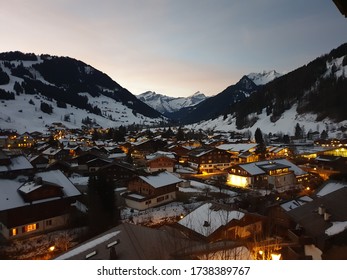 Ski Resort Gstaad View In Switzerland