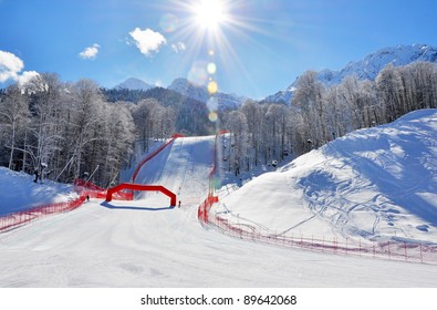 Ski Resort Krasnaya Polyana, Sochi, In Sunny Day