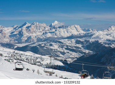 Ski Resort Of Selva Di Val Gardena, Italy