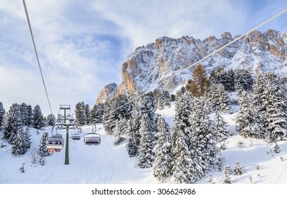 Ski Resort Of Selva Di Val Gardena, Italy