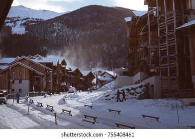 Ski Resort Sunny Day Vintage Photo