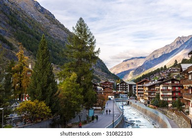 Ski Resort Zermatt In A Summer Day In Switzerland